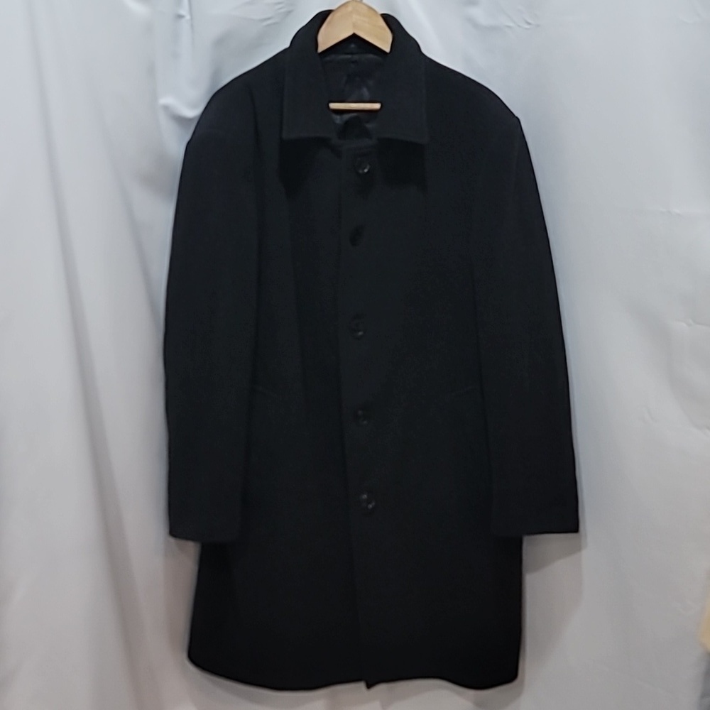 DONATELLO Italian Wool and Cashmere Long Coat Button Up